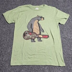 The Duck Company Gatlinburg Tennessee Bear Guitar Graphic T-Shirt Men's S Green